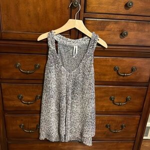 Anthropology sleeveless top. Metallic silver and blue. Excellent condition